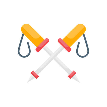 Trekking pole vector Flat icon style illustration.のイラスト素材