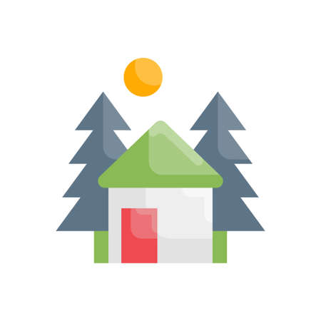 Hut vector Flat icon style illustration.のイラスト素材