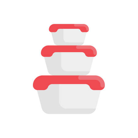 Food Container vector Flat icon style illustration.のイラスト素材