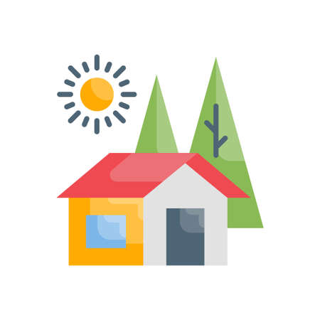 Cabin vector Flat icon style illustration.のイラスト素材