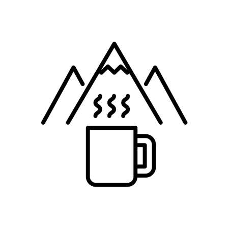 Camping mug vector outline icon style illustration. EPS 10 fileのイラスト素材