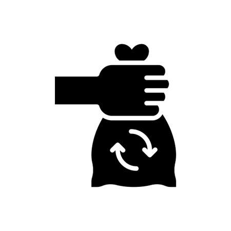 Trash bag vector Solid icon style illustration. EPS 10 fileのイラスト素材