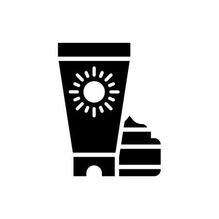 Sunscreen vector Solid icon style illustration. EPS 10 fileのイラスト素材