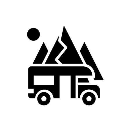 Rv park vector Solid icon style illustration. EPS 10 fileのイラスト素材