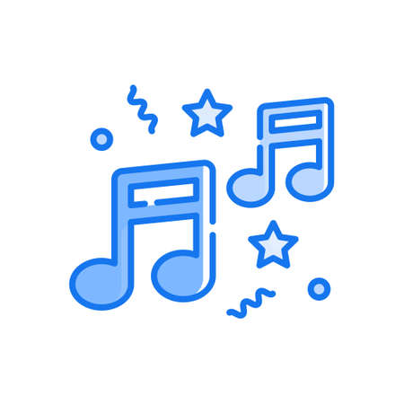 Compilation Party vector Blue colour icon style illustration. EPS 10 Fileのイラスト素材