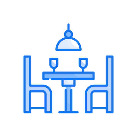 Table setting vector Blue colour icon style illustration. EPS 10 Fileのイラスト素材