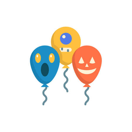 Halloween Balloons vector Flat Icon Design illustration. Halloween Symbol on White background EPS 10 Fileのイラスト素材