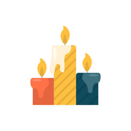 Candle vector Flat Icon Design illustration. Halloween Symbol on White background EPS 10 Fileのイラスト素材