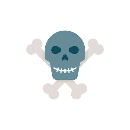 Ghost Skullvector Flat Icon Design illustration. Halloween Symbol on White background EPS 10 Fileのイラスト素材