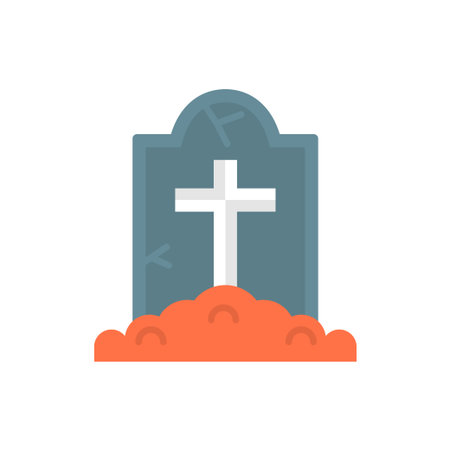 Digging Grave vector Flat Icon Design illustration. Halloween Symbol on White background EPS 10 Fileのイラスト素材