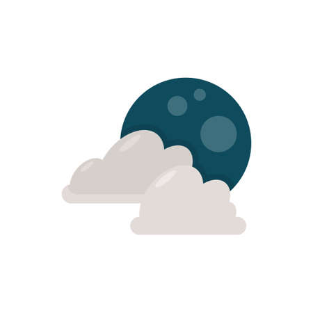 Cloudy Night vector Flat Icon Design illustration. Halloween Symbol on White background EPS 10 Fileのイラスト素材