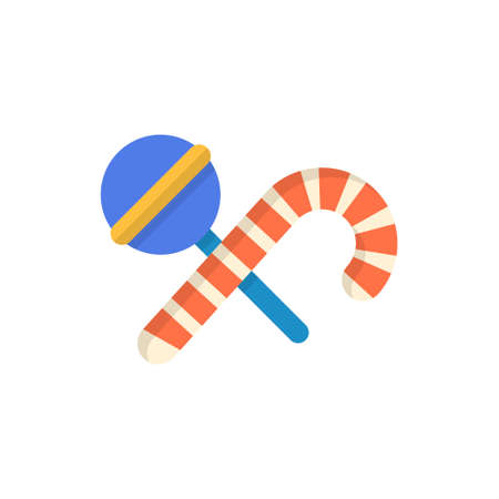 Candy Cane vector Flat Icon Design illustration. Halloween Symbol on White background EPS 10 Fileのイラスト素材