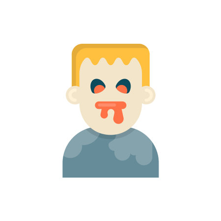 Zombie vector Flat Icon Design illustration. Halloween Symbol on White background EPS 10 Fileのイラスト素材