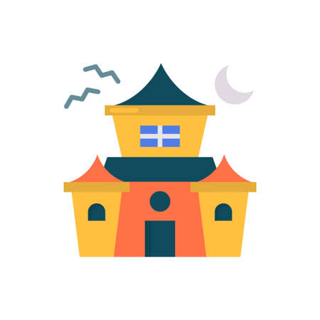 Haunted House vector Flat Icon Design illustration. Halloween Symbol on White background EPS 10 Fileのイラスト素材