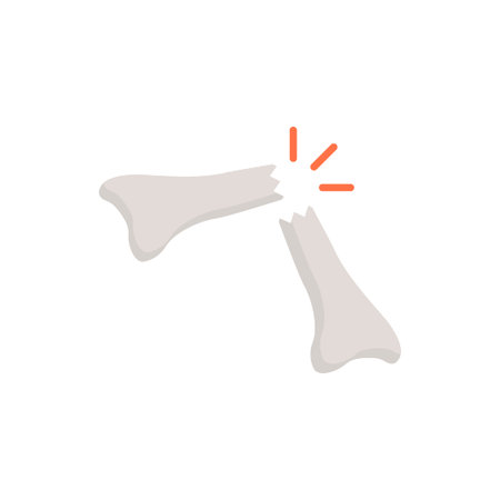 Cracked Bone vector Flat Icon Design illustration. Halloween Symbol on White background EPS 10 Fileのイラスト素材