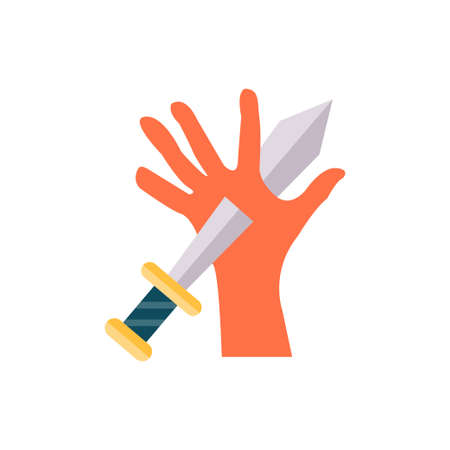 Killer Knife vector Flat Icon Design illustration. Halloween Symbol on White background EPS 10 Fileのイラスト素材