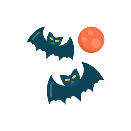 Bat vector Flat Icon Design illustration. Halloween Symbol on White background EPS 10 Fileのイラスト素材