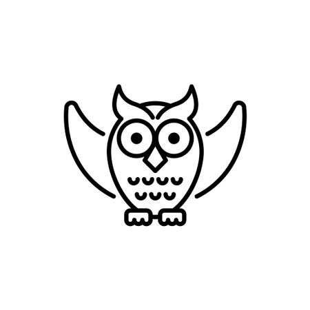 Owl vector Outline Icon Design illustration. Halloween Symbol on White background EPS 10 Fileのイラスト素材