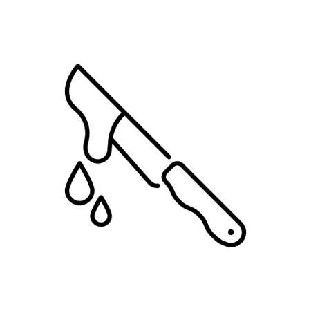 Knife vector Outline Icon Design illustration. Halloween Symbol on White backgroundのイラスト素材
