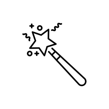 Magic Wand vector Outline Icon Design illustration. Halloween Symbol on White background EPS 10 Fileのイラスト素材