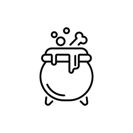 Cauldron vector Outline OutlineIcon Design illustration. Halloween Symbol on White background EPS 10 Fileのイラスト素材