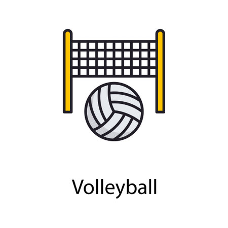 Volleyball vector filled outline Icon Design illustration. Sports And Awards Symbol on White background EPS 10 Fileのイラスト素材