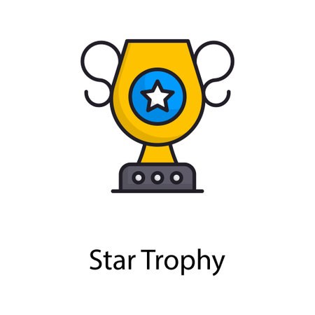 Star Trophy vector filled outline Icon Design illustration. Sports And Awards Symbol on White background EPS 10 Fileのイラスト素材