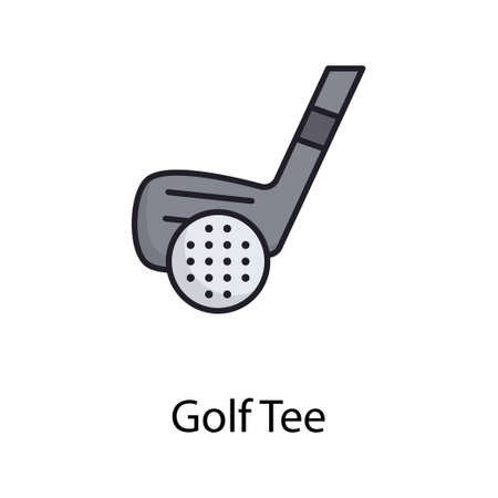 Golf Tee vector filled outline Icon Design illustration. Sports And Awards Symbol on White background EPS 10 Fileのイラスト素材
