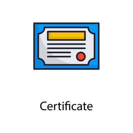 Certificate vector filled outline Icon Design illustration. Sports And Awards Symbol on White background EPS 10 Fileのイラスト素材