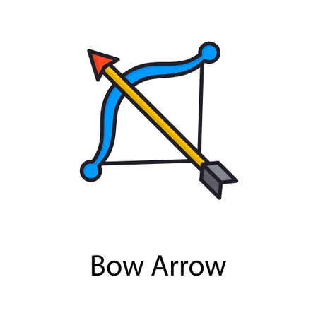 Bow Arrow vector filled outline Icon Design illustration. Sports And Awards Symbol on White background EPS 10 Fileのイラスト素材