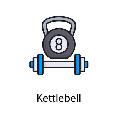 Kettle bell vector filled outline Icon Design illustration. Sports And Awards Symbol on White background EPS 10 Fileのイラスト素材