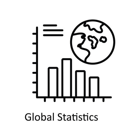 Global Statistics vector outline Icon Design illustration. Career Symbol on White background EPS 10 Fileのイラスト素材