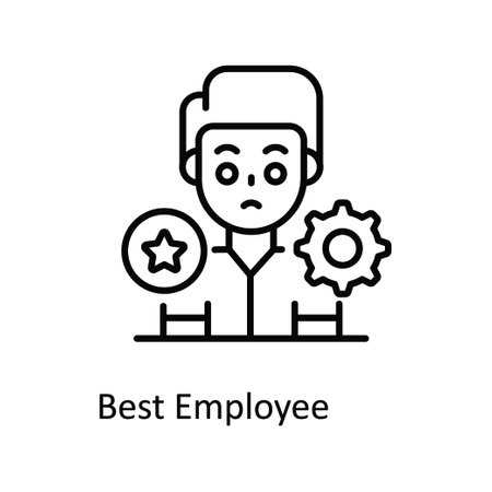 Best Employee vector outline Icon Design illustration. Career Symbol on White background EPS 10 Fileのイラスト素材