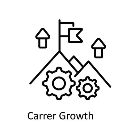 Carrer Growth vector outline Icon Design illustration. Career Symbol on White background EPS 10 Fileのイラスト素材