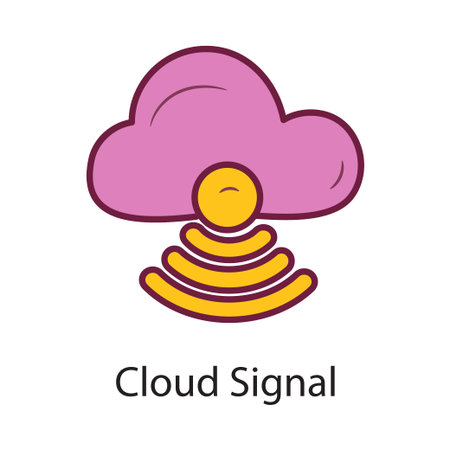 Cloud Signal Fill Outline Icon Design illustration. Data Symbol on White background EPS 10 Fileのイラスト素材
