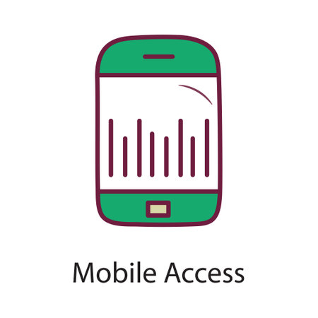 Mobile Access Fill Outline Icon Design illustration. Data Symbol on White background EPS 10 Fileのイラスト素材