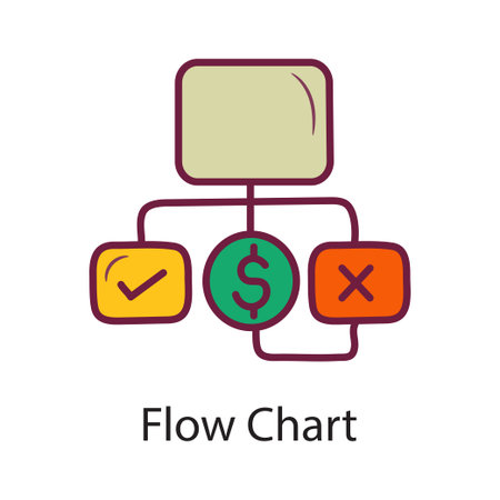 Flow Chart Fill  Outline Icon Design illustration. Data Symbol on White background EPS 10 Fileのイラスト素材