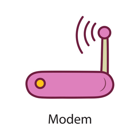 Modem Fill Outline Icon Design illustration. Data Symbol on White background EPS 10 Fileのイラスト素材