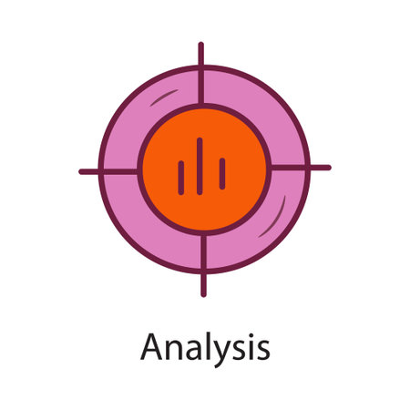 Analysis Fill Outline Icon Design illustration. Data Symbol on White background EPS 10 Fileのイラスト素材