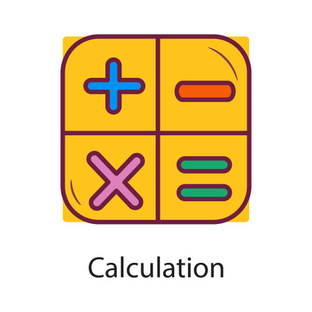 Calculation Fill Outline Icon Design illustration. Data Symbol on White background EPS 10 File