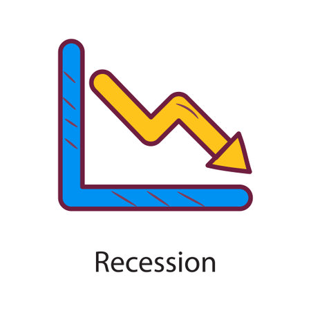 Recession Fill Outline Icon Design illustration. Data Symbol on White background EPS 10 Fileのイラスト素材