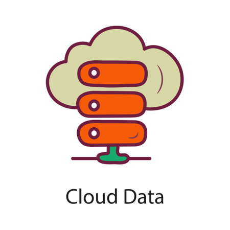 Cloud Data Fill Outline Icon Design illustration. Data Symbol on White background EPS 10 Fileのイラスト素材