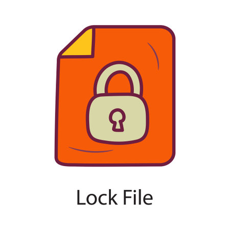 Lock File Fill Outline Icon Design illustration. Data Symbol on White background EPS 10 Fileのイラスト素材