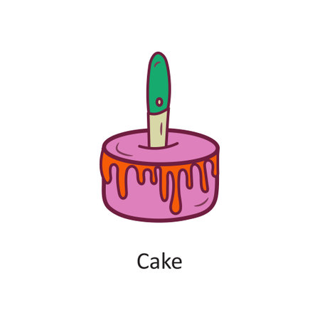 Cake vector Fill outline Icon Design illustration. Halloween Symbol on White background EPS 10 File