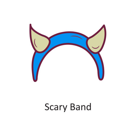 Scary Band vector Fill outline Icon Design illustration. Halloween Symbol on White background EPS 10 Fileのイラスト素材