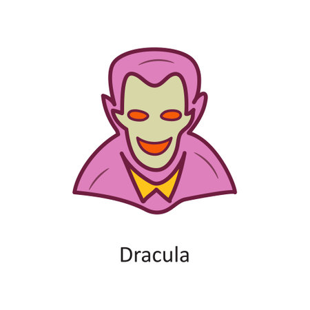 Dracula vector Fill outline Icon Design illustration. Halloween Symbol on White background EPS 10 Fileのイラスト素材