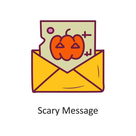 Scary Message vector Fill outline Icon Design illustration. Halloween Symbol on White background EPS 10 Fileのイラスト素材