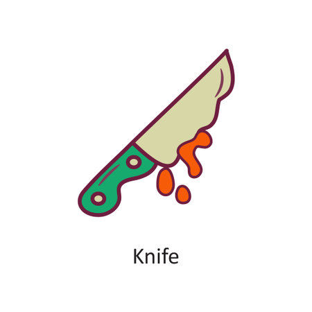 Knife vector Fill outline Icon Design illustration. Halloween Symbol on White background EPS 10 Fileのイラスト素材