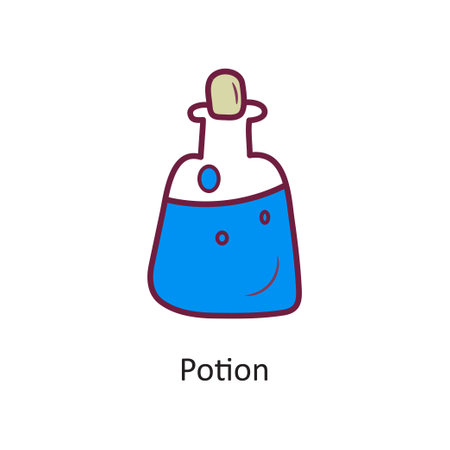 Potion vector Fill outline Icon Design illustration. Halloween Symbol on White background EPS 10 Fileのイラスト素材