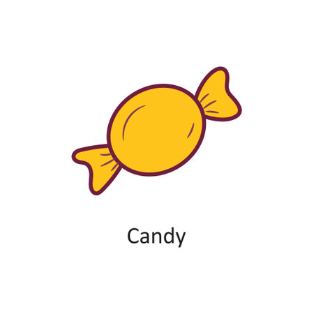 Candy vector Fill outline Icon Design illustration. Halloween Symbol on White background EPS 10 Fileのイラスト素材